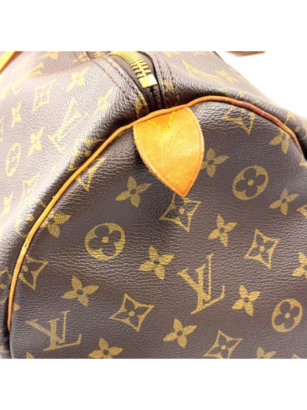 Louis Vuitton Keepall 55 Monogram Leather Brown Light Boston Bag Gold - Picture 5 of 15